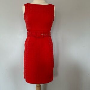 Banana Republic Factory Red Sleeveless Sheath Midi Dress